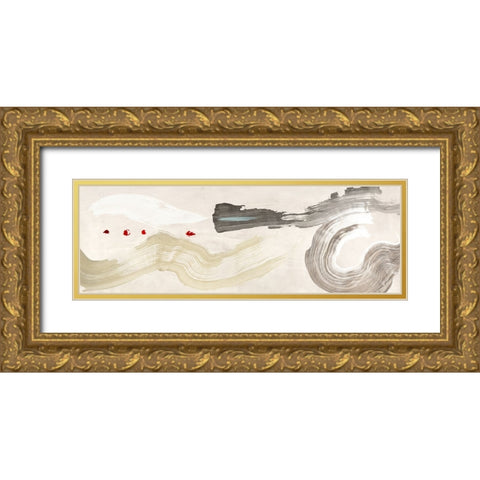 Vibrating Waves Gold Ornate Wood Framed Art Print with Double Matting by Ikeda, Haru