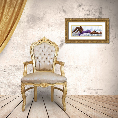 Beauty Gold Ornate Wood Framed Art Print with Double Matting by Silver, John