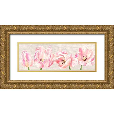 Classic Tulips Gold Ornate Wood Framed Art Print with Double Matting by Jenny, Thomlinson