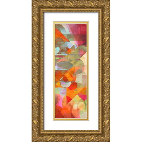 Colorfall II Gold Ornate Wood Framed Art Print with Double Matting by Kaj, Rama