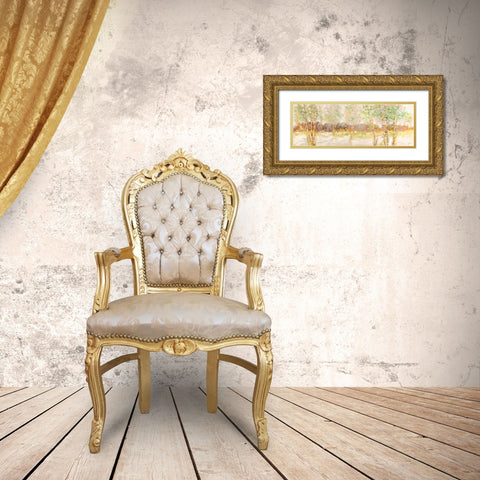 Bosco di betulle I Gold Ornate Wood Framed Art Print with Double Matting by Lucas
