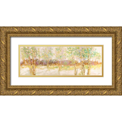 Bosco di betulle I Gold Ornate Wood Framed Art Print with Double Matting by Lucas