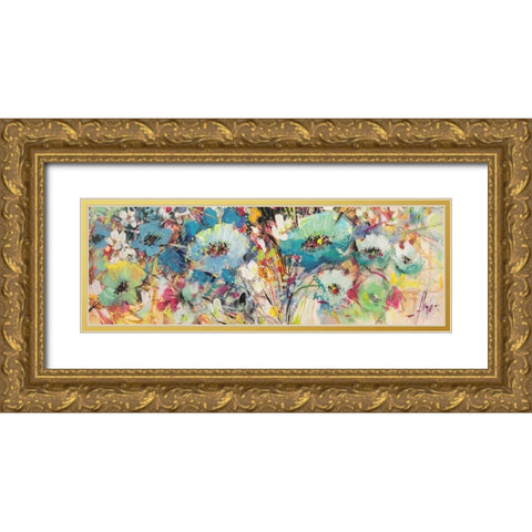 Campo di fiori in Primavera II (detail) Gold Ornate Wood Framed Art Print with Double Matting by Florio, Luigi