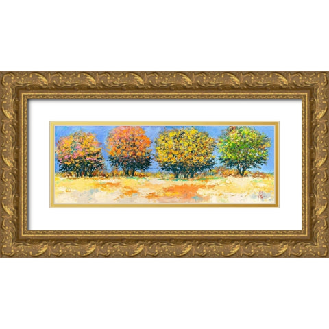 Alberi in estate Gold Ornate Wood Framed Art Print with Double Matting by Florio, Luigi
