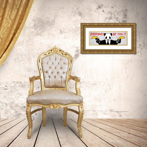 Everybody Be Cool!!! Gold Ornate Wood Framed Art Print with Double Matting by Masterfunk Collective