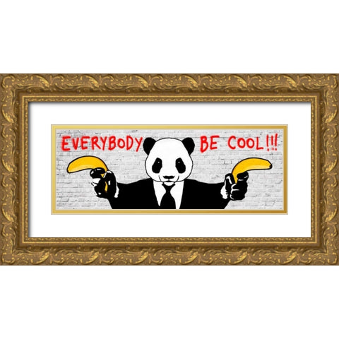 Everybody Be Cool!!! Gold Ornate Wood Framed Art Print with Double Matting by Masterfunk Collective