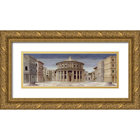 La citta ideale Gold Ornate Wood Framed Art Print with Double Matting by della Francesca, Piero