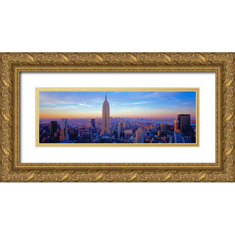 Midtown Manhattan Gold Ornate Wood Framed Art Print with Double Matting by Berenholtz, Richard