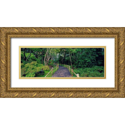 Tea Garden Walkway San Francisco Botanical Gardens Gold Ornate Wood Framed Art Print with Double Matting by Berenholtz, Richard