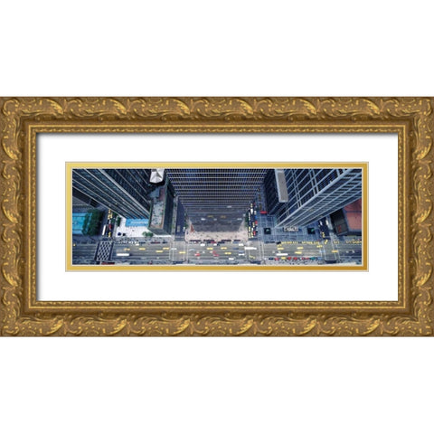Midtown Manhattan Gold Ornate Wood Framed Art Print with Double Matting by Berenholtz, Richard