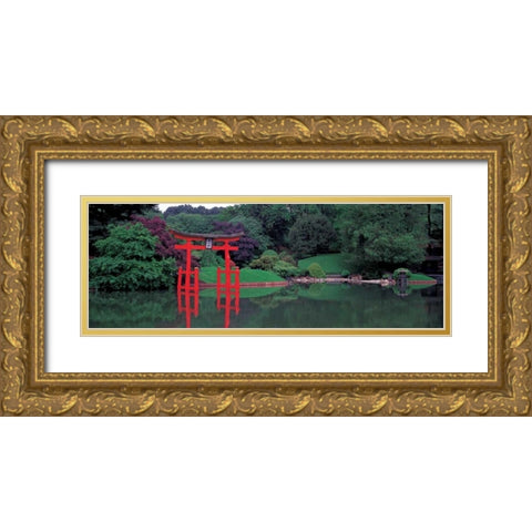 Japanese Garden Gold Ornate Wood Framed Art Print with Double Matting by Berenholtz, Richard
