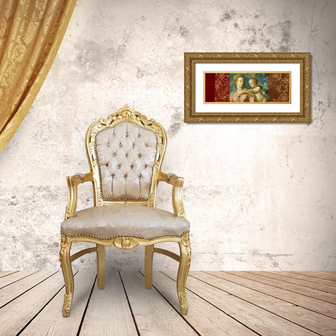Holy Virgin-after Bronzino Gold Ornate Wood Framed Art Print with Double Matting by Roux, Simon