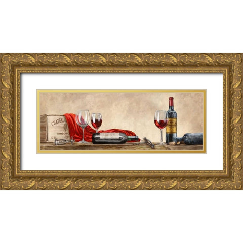 Grand Cru Wines Gold Ornate Wood Framed Art Print with Double Matting by Ferrari, Sandro