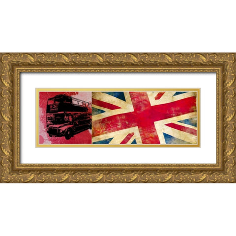 On the Road London Gold Ornate Wood Framed Art Print with Double Matting by Hill, Steven
