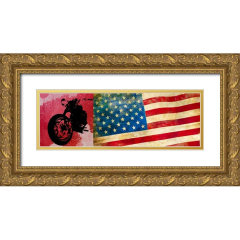 On the Road USA Gold Ornate Wood Framed Art Print with Double Matting by Hill, Steven