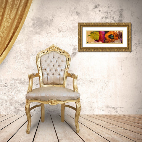 Floating Flowers I Gold Ornate Wood Framed Art Print with Double Matting by Stone, Jim