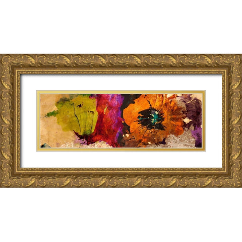 Floating Flowers I Gold Ornate Wood Framed Art Print with Double Matting by Stone, Jim