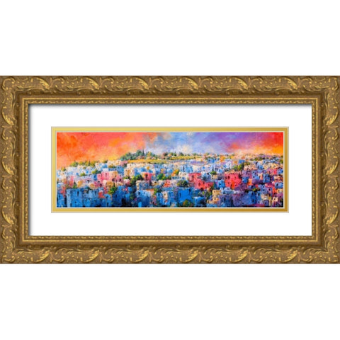 Jodhpur la citta blu Gold Ornate Wood Framed Art Print with Double Matting by Marzari, Tebo