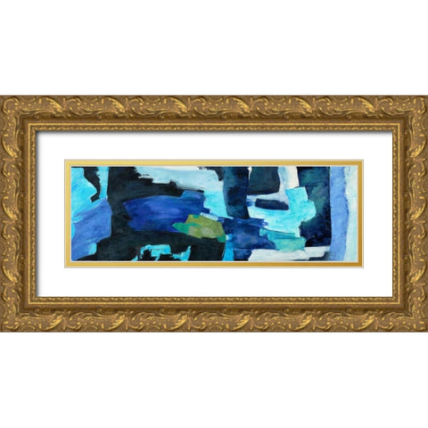 Oceanic Wave in motion Gold Ornate Wood Framed Art Print with Double Matting by Taylor, Heather
