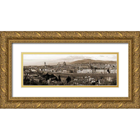Panoramic view of Florence Gold Ornate Wood Framed Art Print with Double Matting by Ratsenskiy, Vadim
