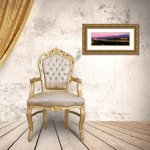 Florence at night Gold Ornate Wood Framed Art Print with Double Matting by Ratsenskiy, Vadim