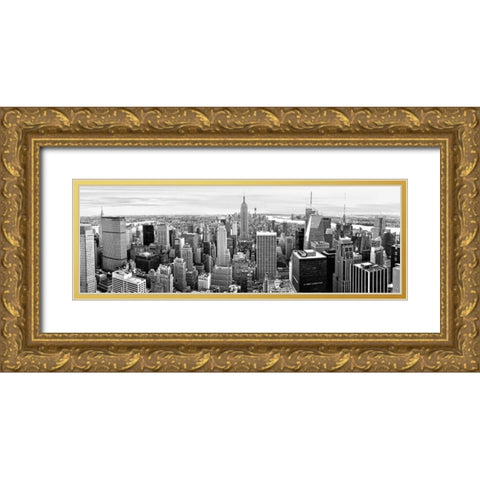 Midtown Manhattan, NYC Gold Ornate Wood Framed Art Print with Double Matting by Ratsenskiy, Vadim