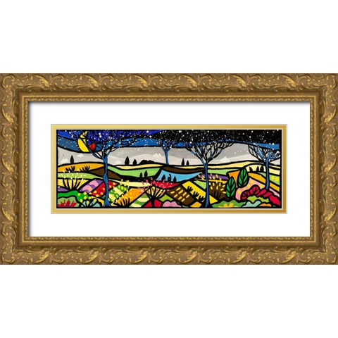 Dolci colline mie Gold Ornate Wood Framed Art Print with Double Matting by Wallas