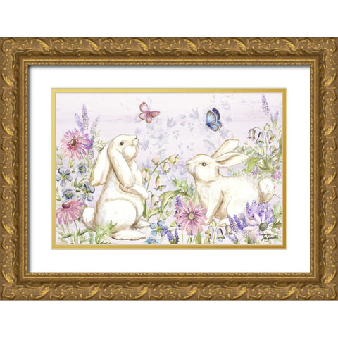 Butterfly Trail IV Gold Ornate Wood Framed Art Print with Double Matting by Tre Sorelle Studios