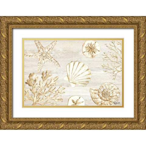 Calm Shores I Gold Ornate Wood Framed Art Print with Double Matting by Tre Sorelle Studios