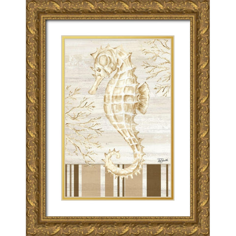 Calm Shores X Gold Ornate Wood Framed Art Print with Double Matting by Tre Sorelle Studios