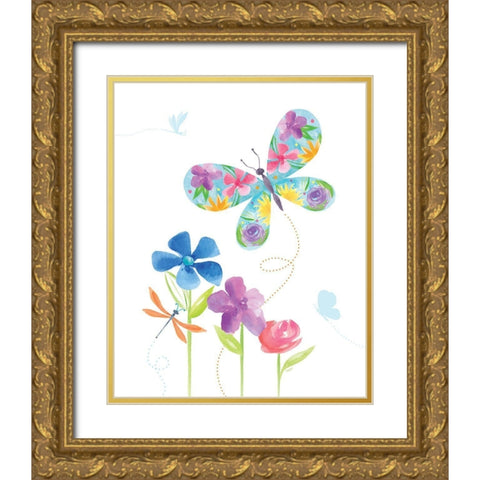 Dreams Take Flight on White VII Gold Ornate Wood Framed Art Print with Double Matting by Reed, Tara