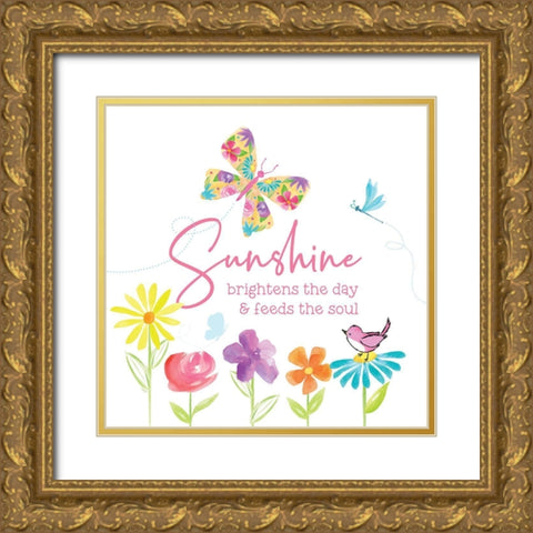 Dreams Take Flight on White X Gold Ornate Wood Framed Art Print with Double Matting by Reed, Tara