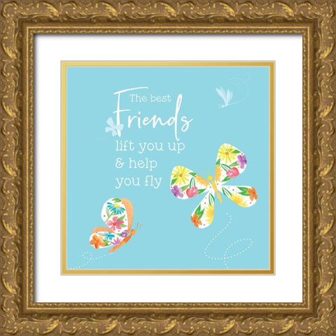 Dreams Take Flight on Blue XII Gold Ornate Wood Framed Art Print with Double Matting by Reed, Tara