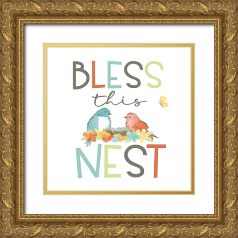 Happy at Home VII fall Gold Ornate Wood Framed Art Print with Double Matting by Reed, Tara