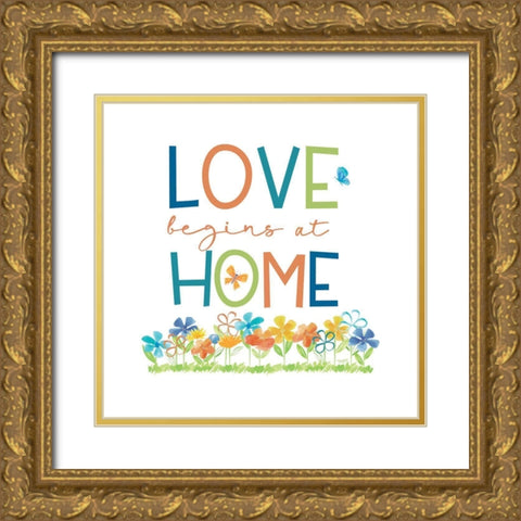 Happy at Home IX Gold Ornate Wood Framed Art Print with Double Matting by Reed, Tara