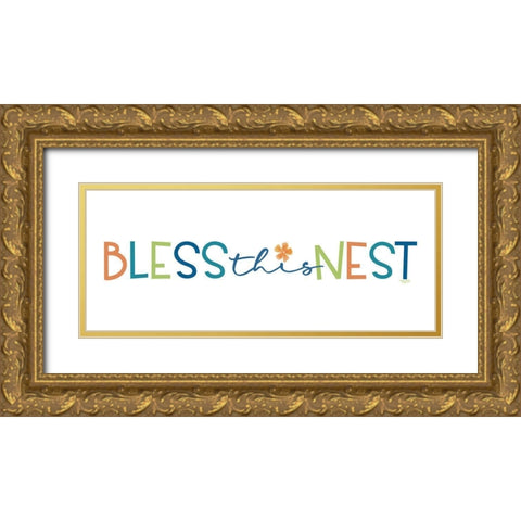 Happy at Home XIV Gold Ornate Wood Framed Art Print with Double Matting by Reed, Tara