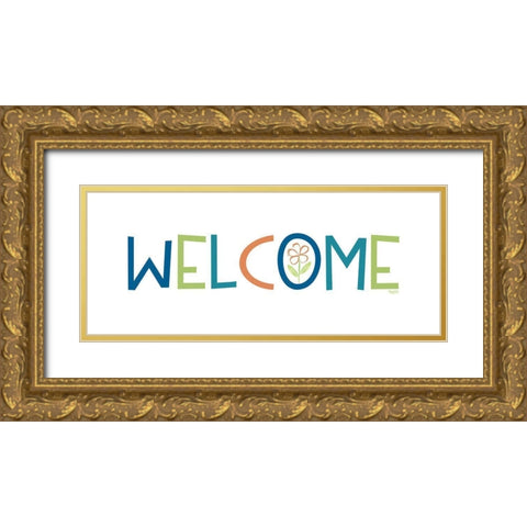 Happy at Home XV Gold Ornate Wood Framed Art Print with Double Matting by Reed, Tara