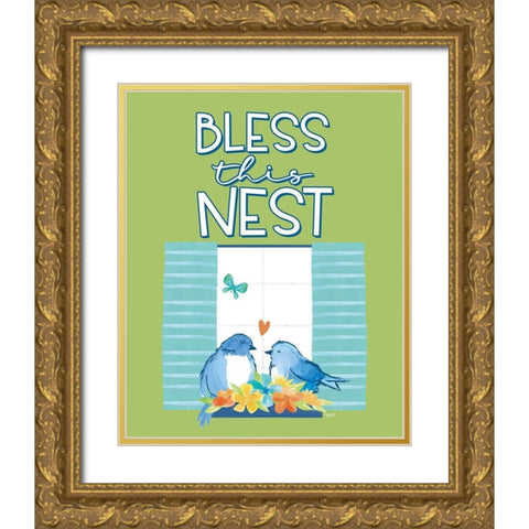 Happy at Home XVII Gold Ornate Wood Framed Art Print with Double Matting by Reed, Tara