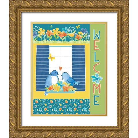 Happy at Home XIX Gold Ornate Wood Framed Art Print with Double Matting by Reed, Tara