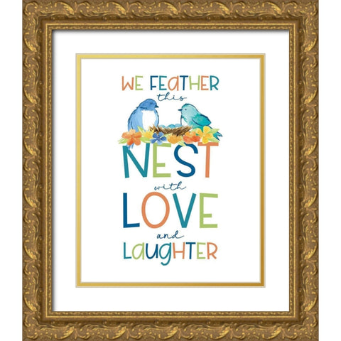 Happy at Home XXV Gold Ornate Wood Framed Art Print with Double Matting by Reed, Tara