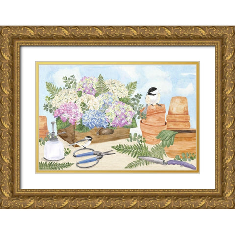 In My Garden I Gold Ornate Wood Framed Art Print with Double Matting by Reed, Tara