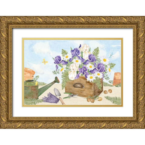 In My Garden IV Gold Ornate Wood Framed Art Print with Double Matting by Reed, Tara