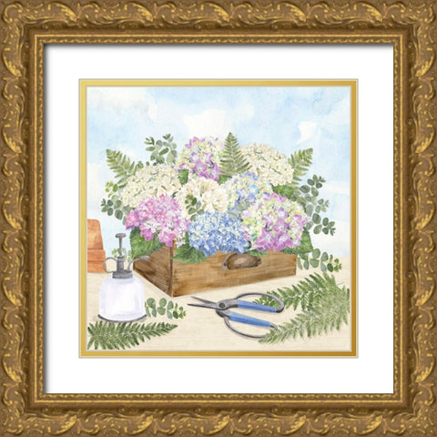 In My Garden V Gold Ornate Wood Framed Art Print with Double Matting by Reed, Tara