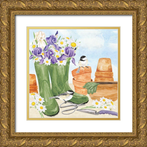 In My Garden VII Gold Ornate Wood Framed Art Print with Double Matting by Reed, Tara