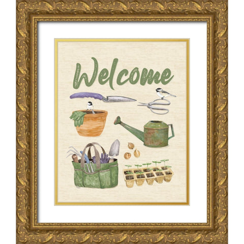 In My Garden XXI Gold Ornate Wood Framed Art Print with Double Matting by Reed, Tara