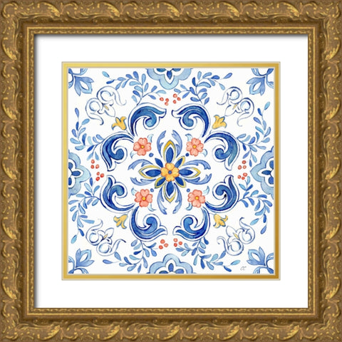 Mediterranean Breezes XXIII Gold Ornate Wood Framed Art Print with Double Matting by Coulter, Cynthia