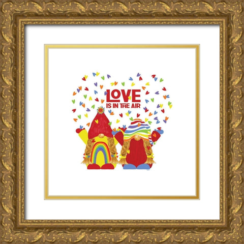 Pride Gnomes II couple Gold Ornate Wood Framed Art Print with Double Matting by Reed, Tara