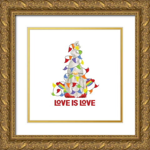 Pride Gnomes III single Gold Ornate Wood Framed Art Print with Double Matting by Reed, Tara