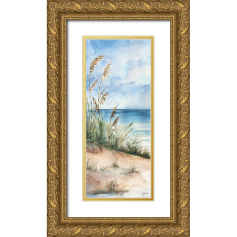 Seaview Panel I Gold Ornate Wood Framed Art Print with Double Matting by Tre Sorelle Studios