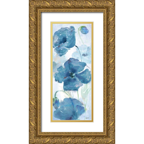 Shades of Blue Panel I Gold Ornate Wood Framed Art Print with Double Matting by Tre Sorelle Studios